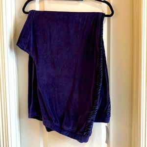 Catherines velour plum pants with zebra detail